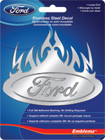 Ford Flames Stainless Steel Flaming Emblem