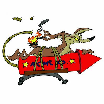 Road Runner Cartoon Wile E Coyote Acme Rocket Car Sticker