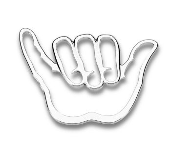 Shaka Outline Chrome Emblem