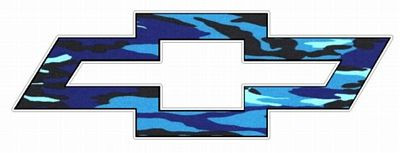 Chevy Bowtie Logo Decal Sticker - BLUE CAMO