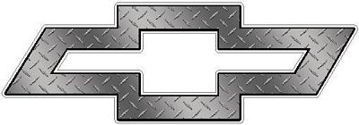 Chevy Bowtie Logo Decal Sticker - Diamond Plate SILVER