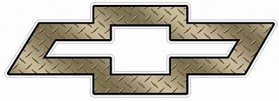 Chevy Bowtie Logo Decal Sticker - Gold Diamond Plate