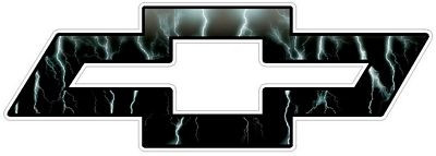 Chevy Bowtie Logo Decal Sticker - Lightning BLACK