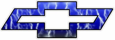 Chevy Bowtie Logo Decal Sticker - Lightning BLUE