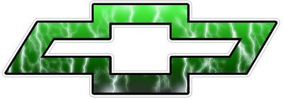 Chevy Bowtie Logo Decal Sticker - Lightning GREEN