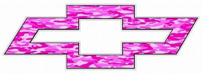 Chevy Bowtie Logo Decal Sticker - PINK CAMO