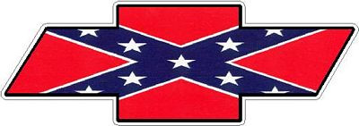 Chevy Bowtie Logo Decal Sticker - REBEL FLAG SOLID