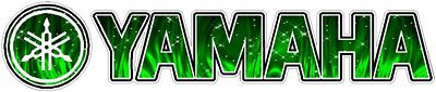 Yamaha FLAMES Green motorcycle sticker PAIR