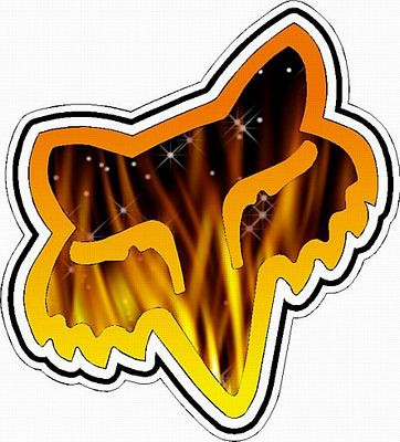 F Head FLAMES Natural auto racing sticker