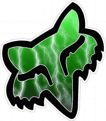 F Head LIGHTNING Green auto racing sticker