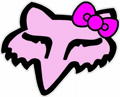 F Head Logo with Bow Decal 3 PINK