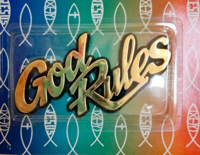 God Rules GOLD Chrome Auto Emblem