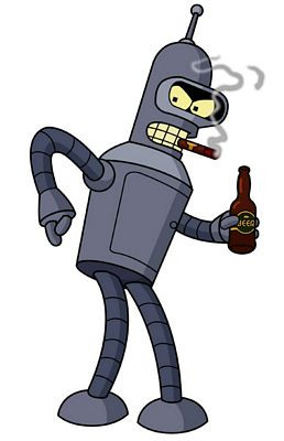 Bender Futurama Kiss My Shiny Metal Ass Sticker