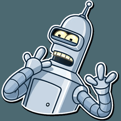 futurama tv show cartoon bender sticker 4