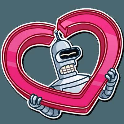 futurama tv show cartoon bender sticker 7
