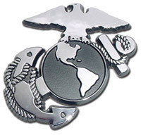 Marine Insignia Chrome Military Car Emblem