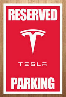 TESLA RESERVED PARKING STICKER