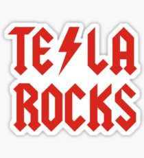 TESLA ROCKS STICKER