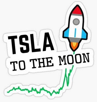 TSLA TO THE MOON STICKER