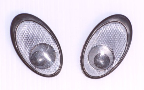 Reflective Silver EYES Emblems PAIR