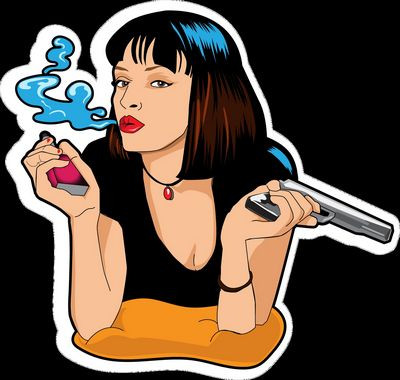 pulp fiction vape celebrity sticker