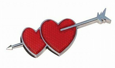 Reflective HEARTS with Arrow Chrome Emblem