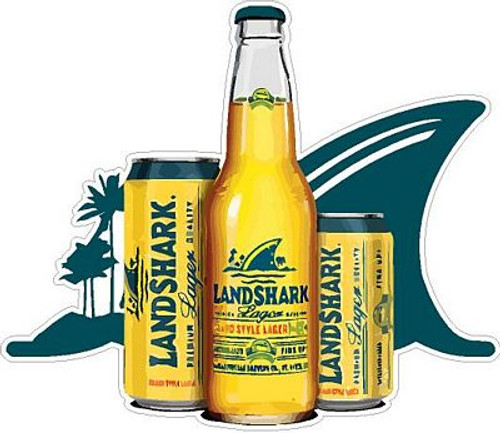 LANDSHARK FIN LOGO with Bottle and can sticker