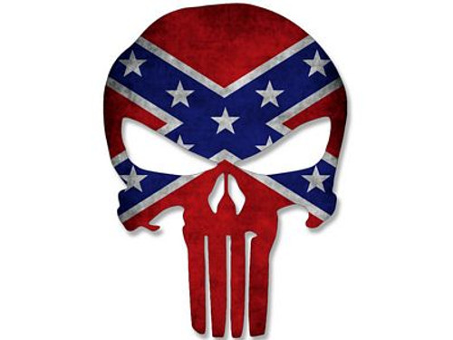 Punisher Skull Shaped REBEL sticker color