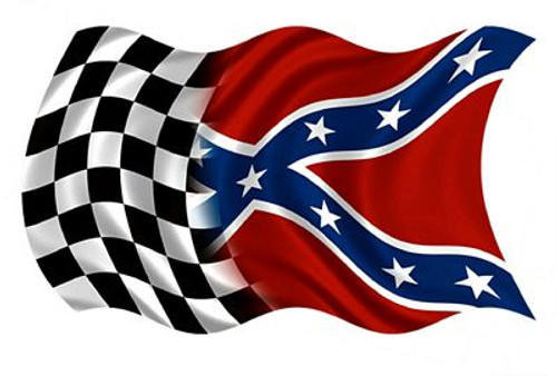 Rebel Confederate Checkered Racing Flag LEFT Sticker Decal
