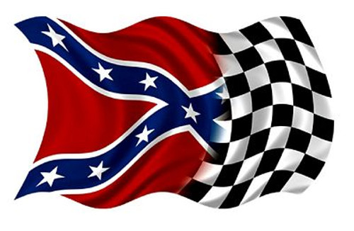 Rebel Confederate Checkered Racing Flag RIGHT Sticker Decal
