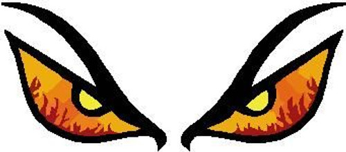 Flaming Eyes Vinyl Decal Sticker