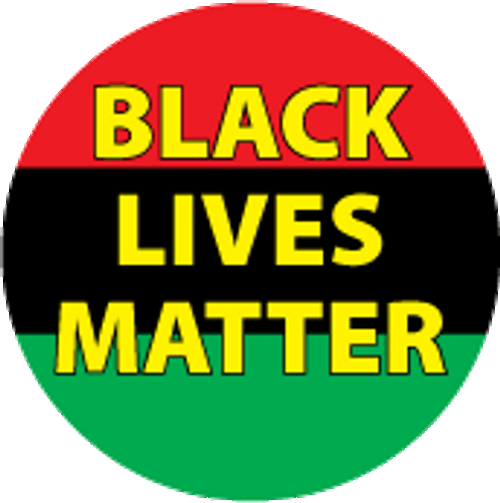 BLACK LIVES MATTER on African American flag background sticker