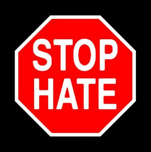 Stop Hate STOP Sign POLITICAL STICKER