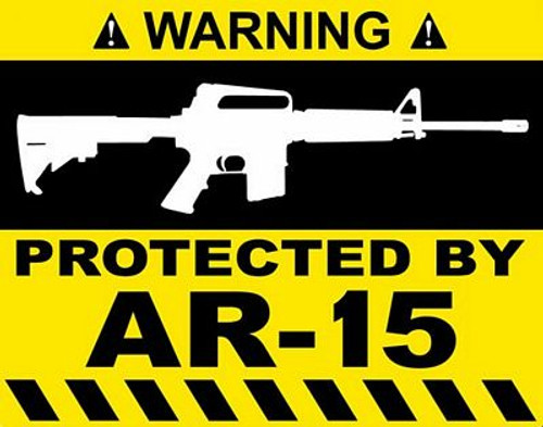 Protected By AR15 Funny Warning Sticker Set