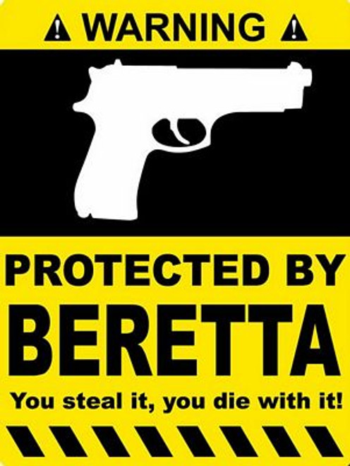 Protected By Beretta Funny Warning Sticker Set