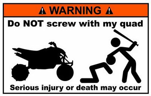 Quad Funny Warning Sticker Set 7