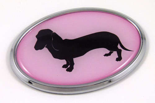 Deshaun Pink Oval 3D Adhesive Chrome Emblem