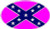 confederate flag oval decal HOT PINK