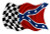 Rebel Confederate Checkered Racing Flag LEFT Sticker Decal