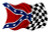 Rebel Confederate Checkered Racing Flag RIGHT Sticker Decal