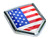 USA American Flag Emblem Chrome Car Decal Sticker