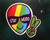 alien stay weird rainbow head sticker