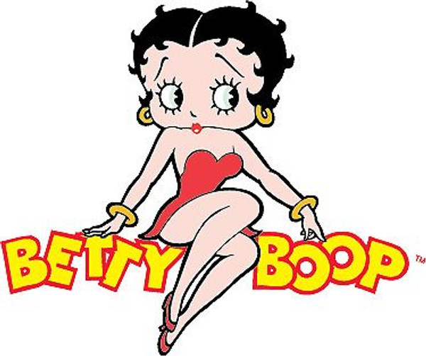 Betty Boop with text color sticker