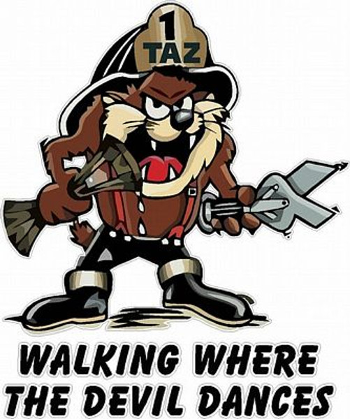 Taz Fireman Color Decal DEVIL DANCES