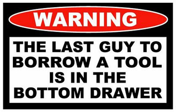 Bottom Tool Drawer Funny Warning Sticker Set