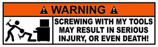Tool Box Funny Warning Sticker Set 4