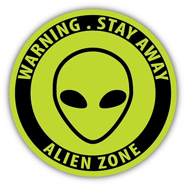 Stay Away Alien Zone Warning Sign Funny Car Sticker