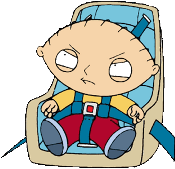 stewie mad car seat family guy sticker