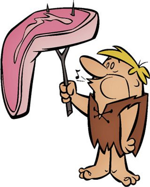 Barney Rubble with Steak Color Sticker Decal