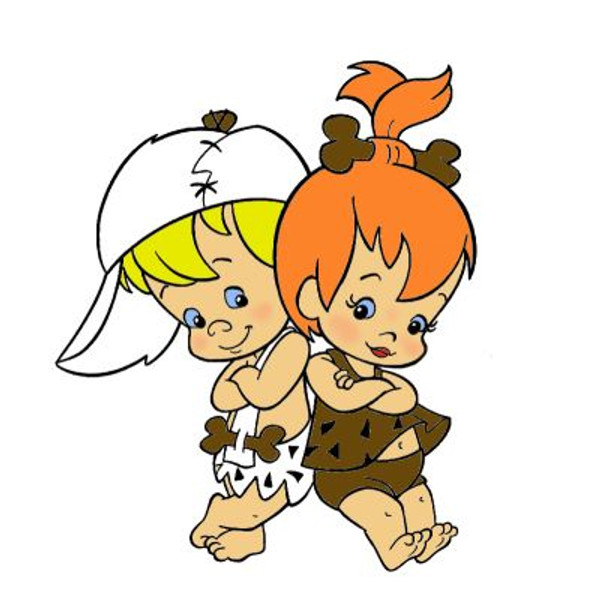 Pepples Flinstone and BamBam Rubble 2 Color Decal Sticker